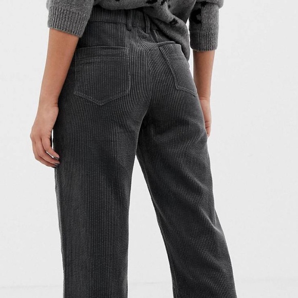 Mango Wide Leg Cord Pants in Charcoal - Picture 3 of 4